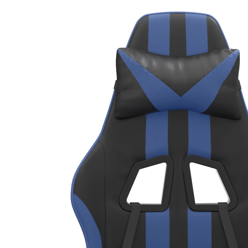 Gamestoel draaibaar met voetensteun kunstleer zwart en blauw is nu te koop bij PeponiXL, paradijselijk wonen!