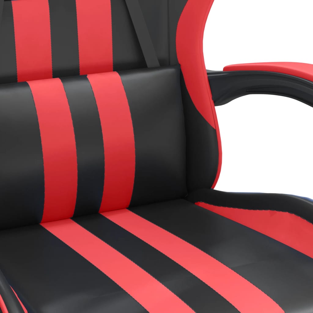 Gamestoel draaibaar met voetensteun kunstleer zwart en rood is nu te koop bij PeponiXL, paradijselijk wonen!