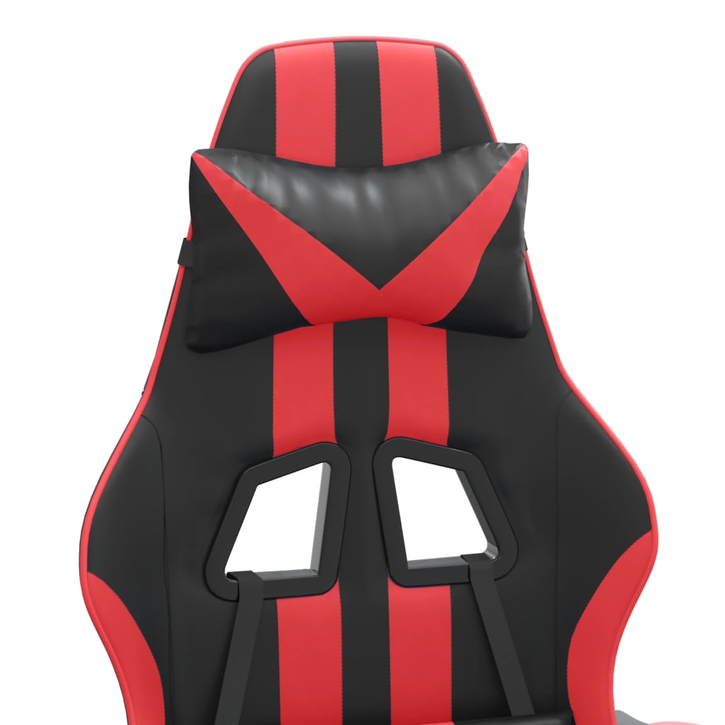 Gamestoel draaibaar met voetensteun kunstleer zwart en rood is nu te koop bij PeponiXL, paradijselijk wonen!