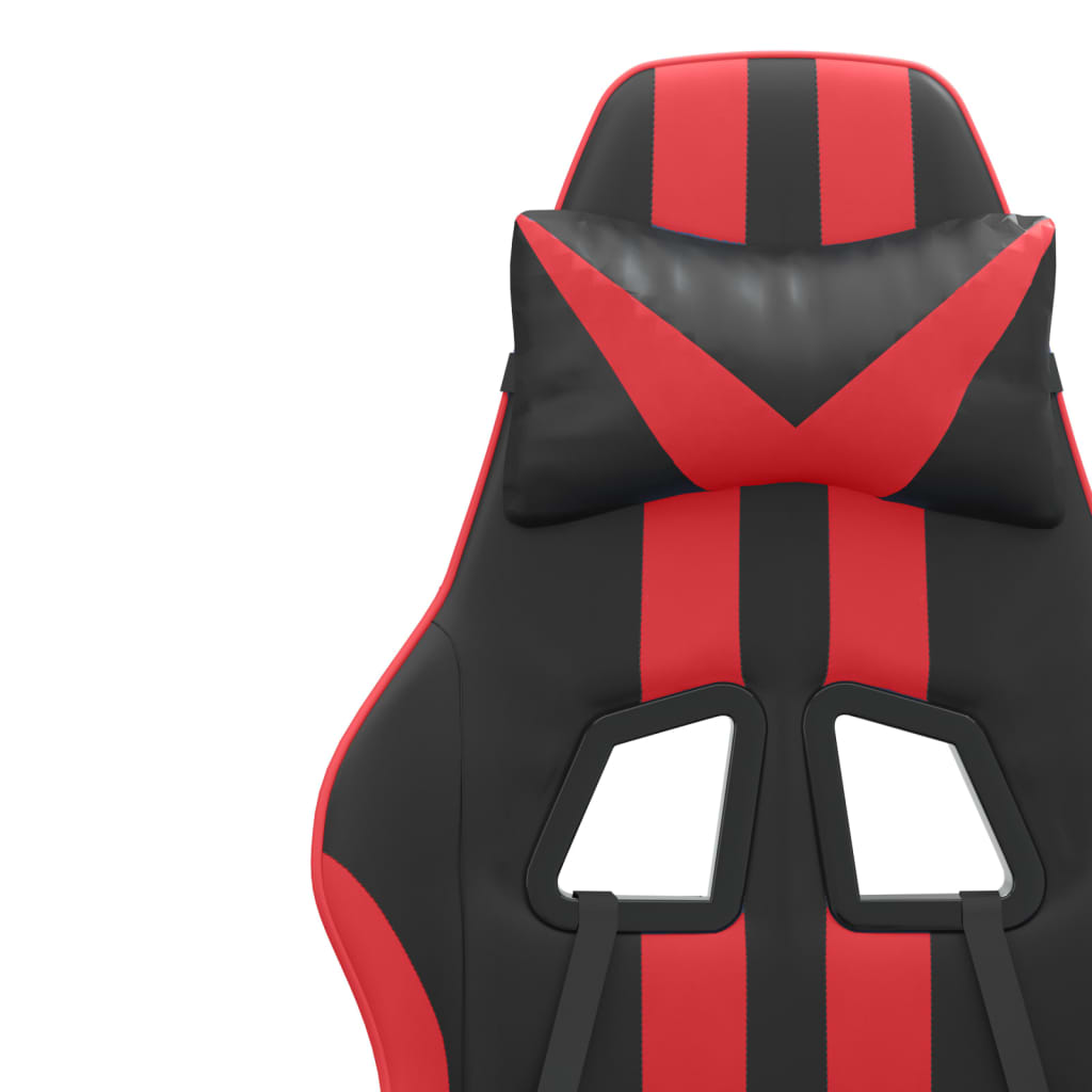 Gamestoel draaibaar met voetensteun kunstleer zwart en rood is nu te koop bij PeponiXL, paradijselijk wonen!