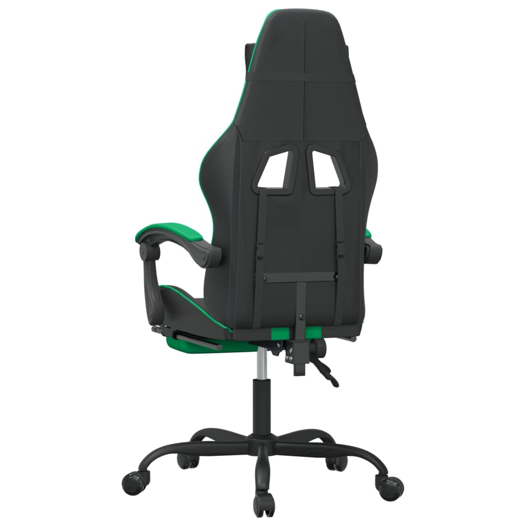 Gamestoel draaibaar met voetensteun kunstleer zwart en groen is nu te koop bij PeponiXL, paradijselijk wonen!