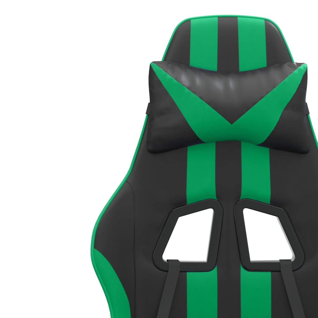 Gamestoel draaibaar met voetensteun kunstleer zwart en groen is nu te koop bij PeponiXL, paradijselijk wonen!