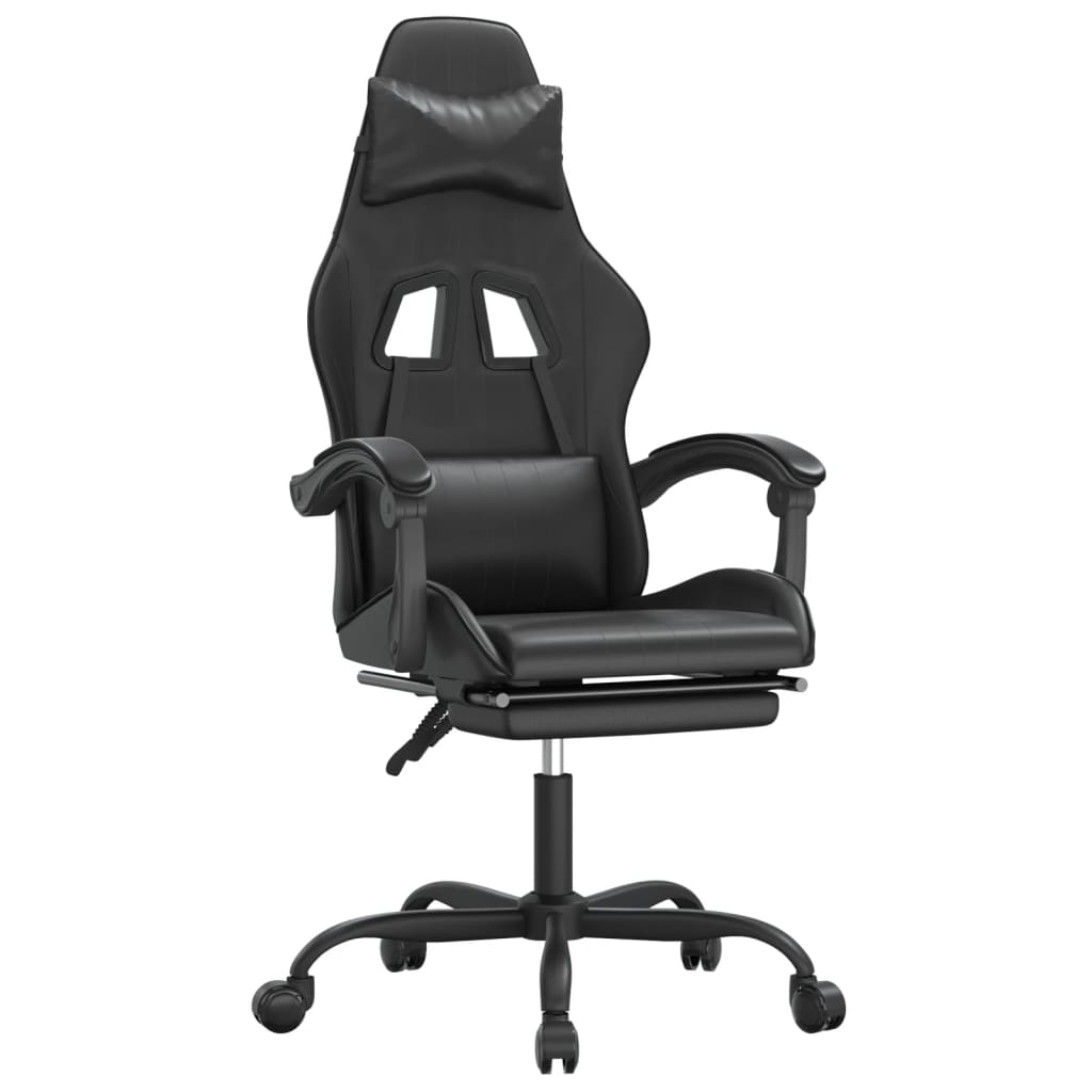 gamestoel draaibaar met voetensteun kunstleer zwart is nu te koop bij PeponiXL, paradijselijk wonen!