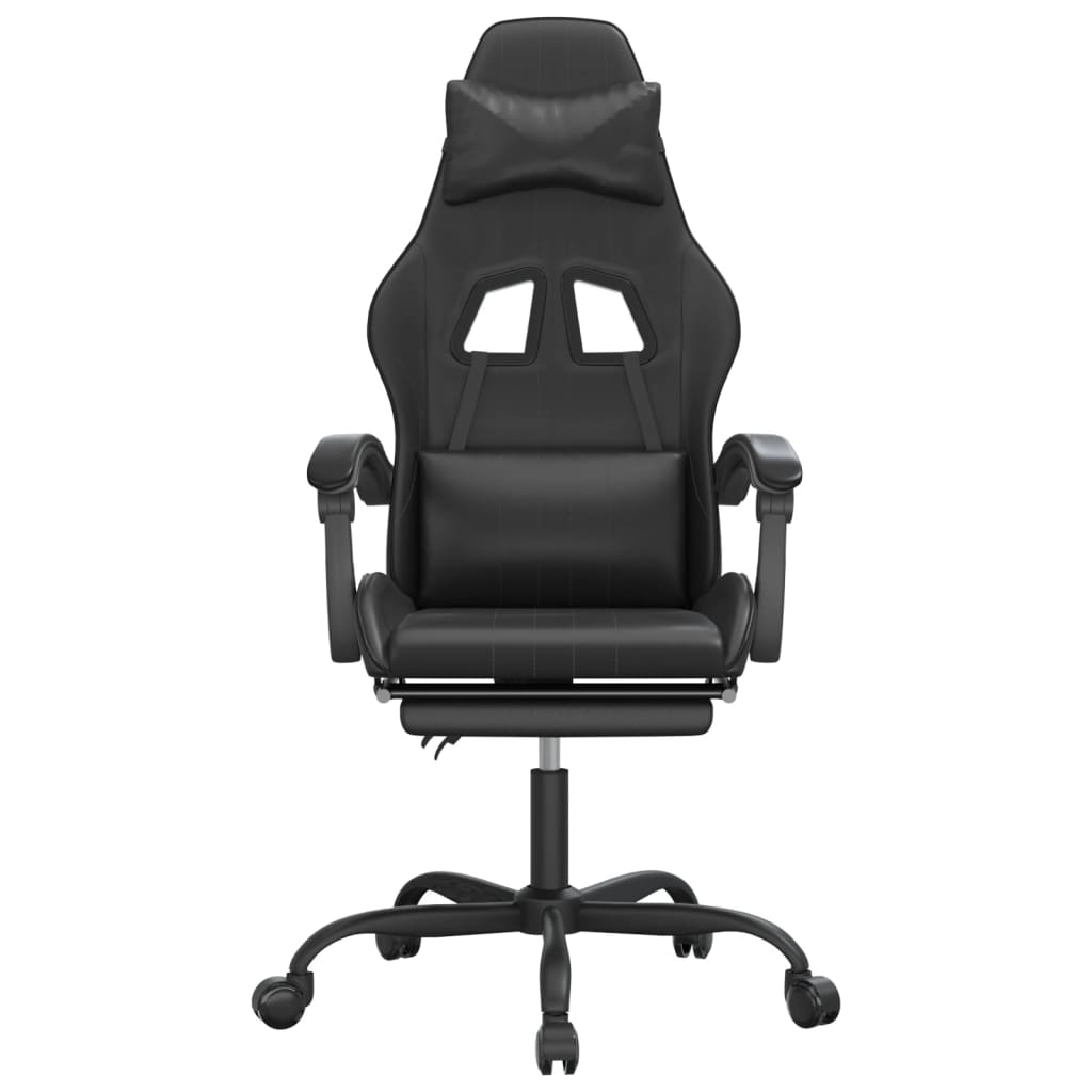 gamestoel draaibaar met voetensteun kunstleer zwart is nu te koop bij PeponiXL, paradijselijk wonen!