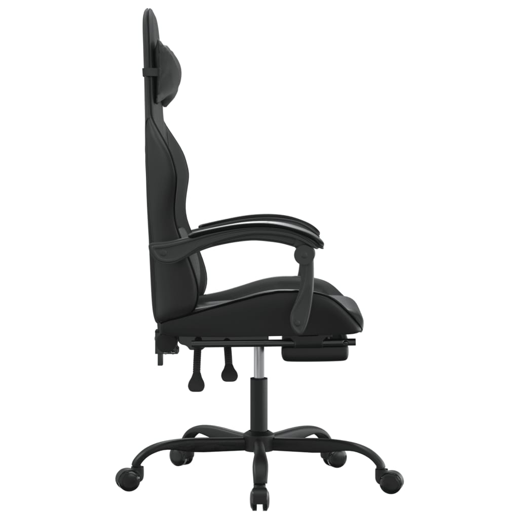 gamestoel draaibaar met voetensteun kunstleer zwart is nu te koop bij PeponiXL, paradijselijk wonen!