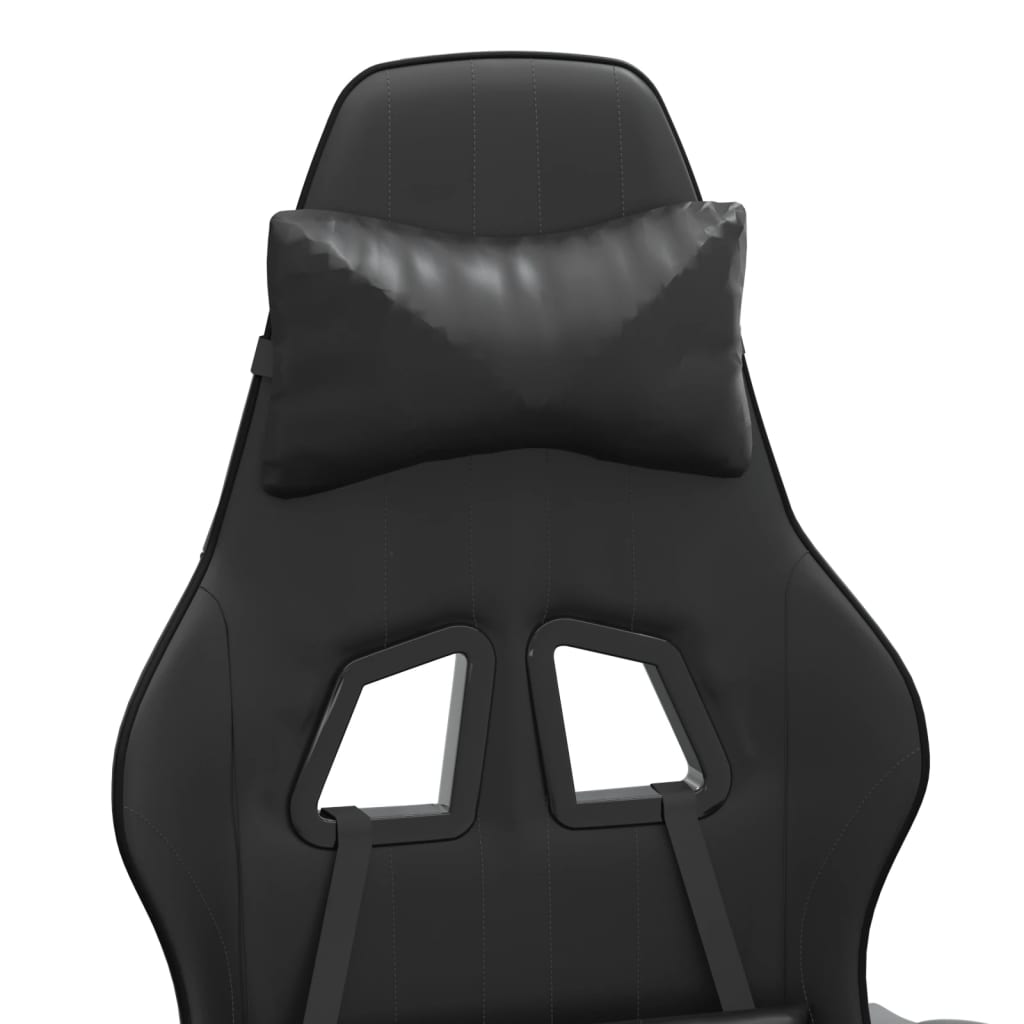 gamestoel draaibaar met voetensteun kunstleer zwart is nu te koop bij PeponiXL, paradijselijk wonen!