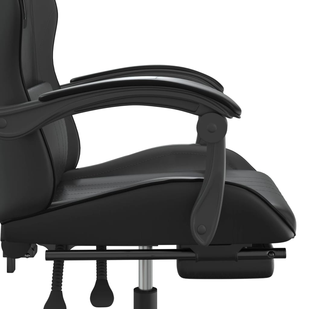 gamestoel draaibaar met voetensteun kunstleer zwart is nu te koop bij PeponiXL, paradijselijk wonen!