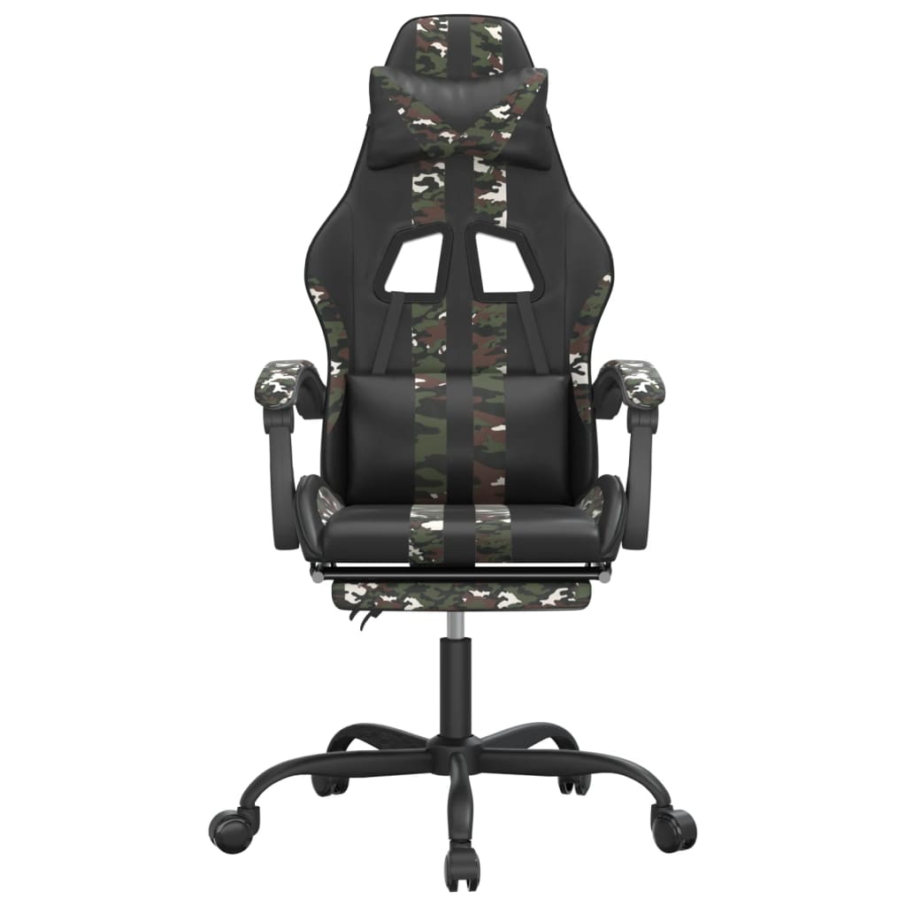 gamestoel draaibaar met voetensteun kunstleer zwart&camouflage is nu te koop bij PeponiXL, paradijselijk wonen!