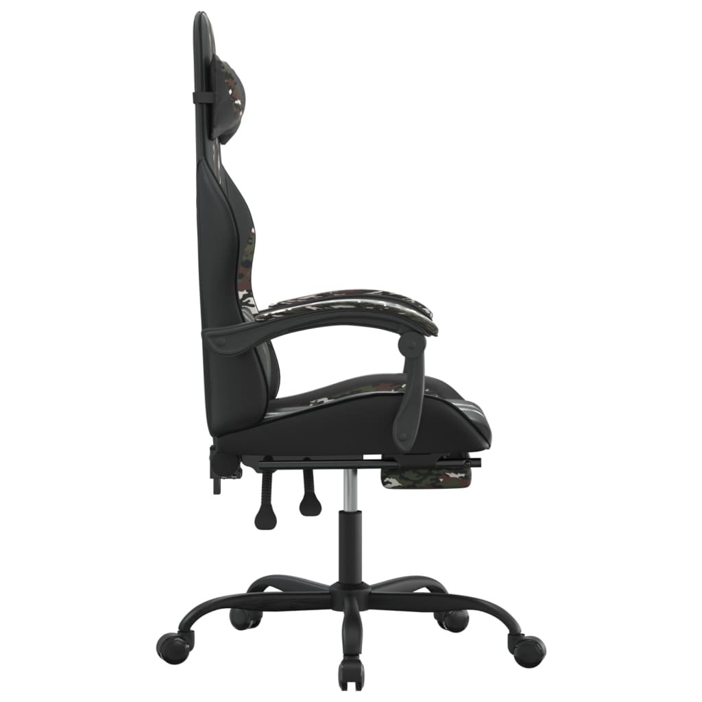 gamestoel draaibaar met voetensteun kunstleer zwart&camouflage is nu te koop bij PeponiXL, paradijselijk wonen!