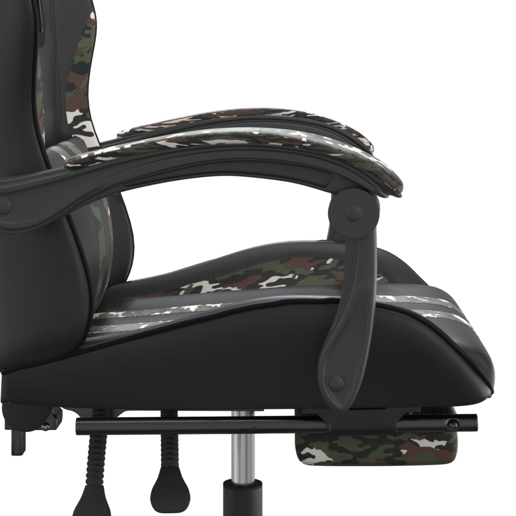 gamestoel draaibaar met voetensteun kunstleer zwart&camouflage is nu te koop bij PeponiXL, paradijselijk wonen!