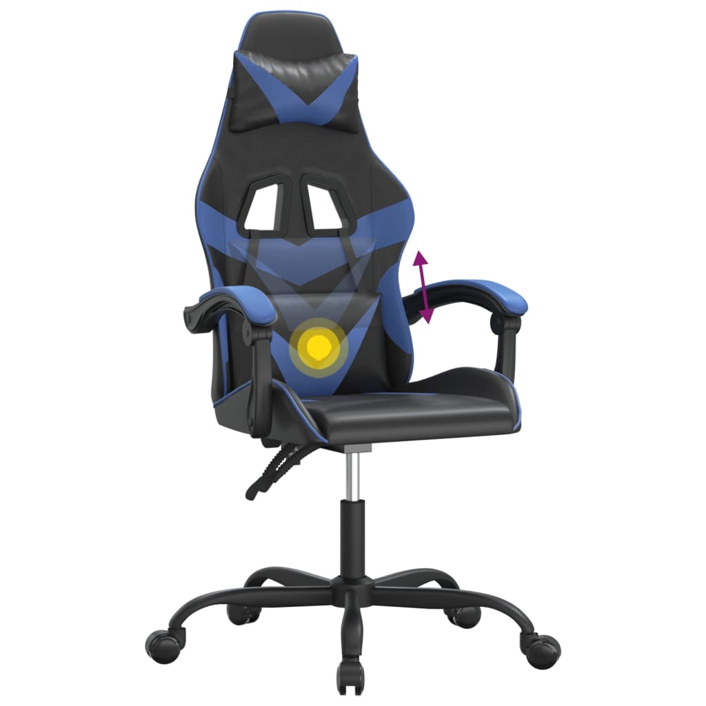 Gamestoel draaibaar kunstleer zwart en blauw is nu te koop bij PeponiXL, paradijselijk wonen!