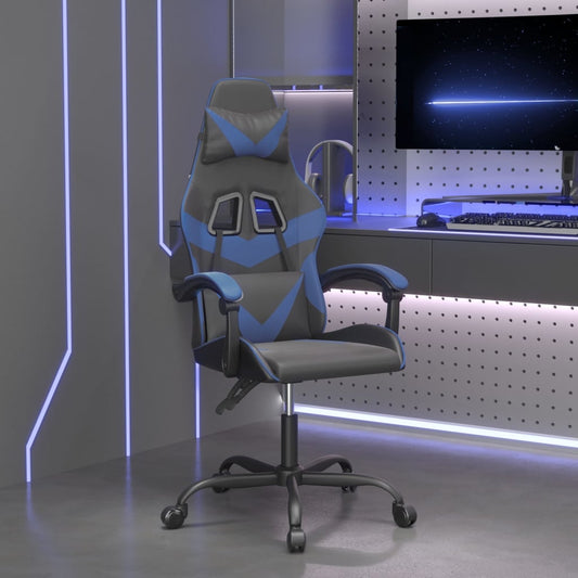 Gamestoel draaibaar kunstleer zwart en blauw is nu te koop bij PeponiXL, paradijselijk wonen!