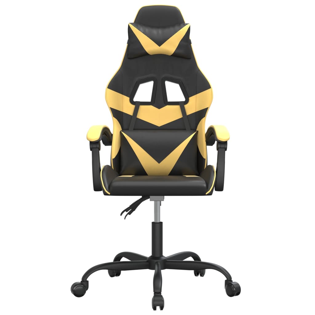 Gamestoel draaibaar kunstleer zwart en goudkleurig is nu te koop bij PeponiXL, paradijselijk wonen!