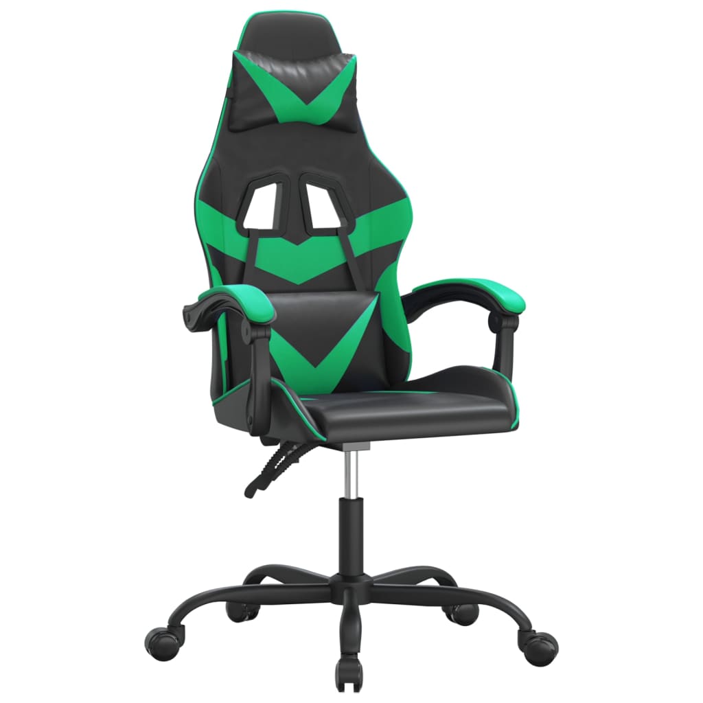 Gamestoel draaibaar kunstleer zwart en groen is nu te koop bij PeponiXL, paradijselijk wonen!
