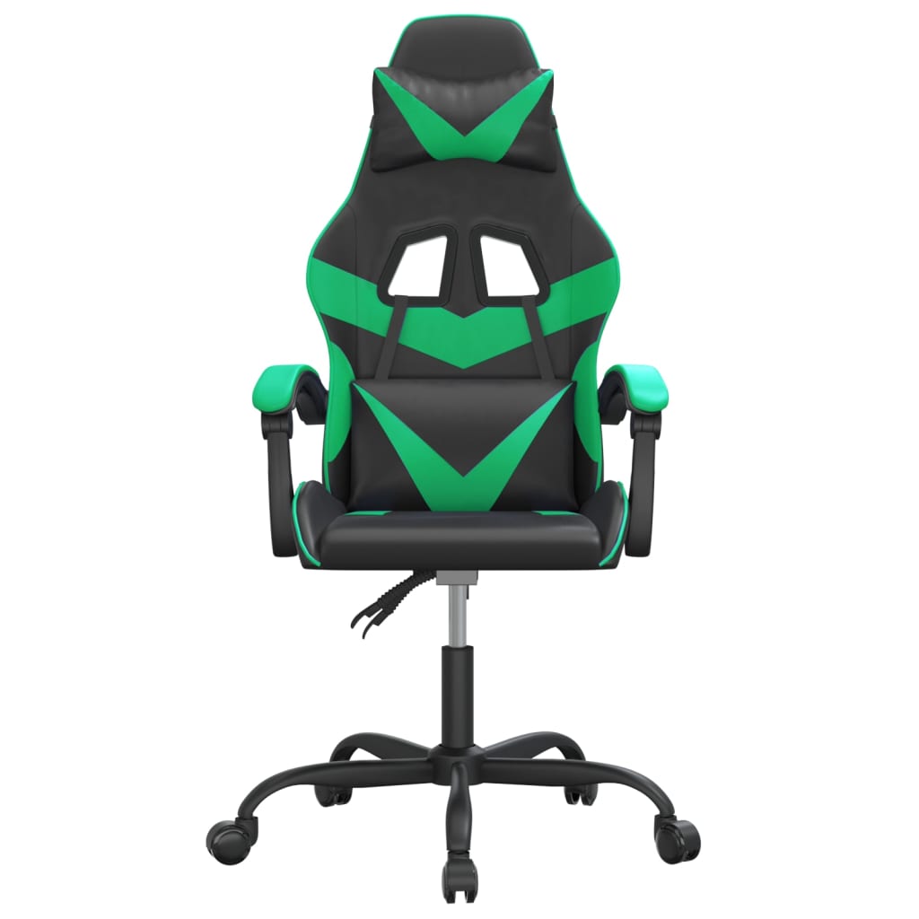 Gamestoel draaibaar kunstleer zwart en groen is nu te koop bij PeponiXL, paradijselijk wonen!