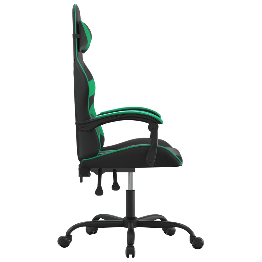 Gamestoel draaibaar kunstleer zwart en groen is nu te koop bij PeponiXL, paradijselijk wonen!