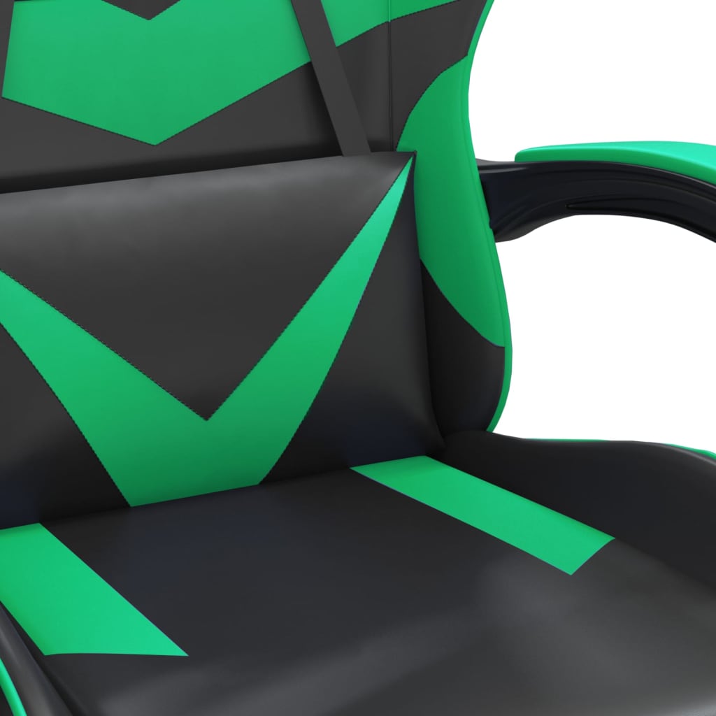 Gamestoel draaibaar kunstleer zwart en groen is nu te koop bij PeponiXL, paradijselijk wonen!