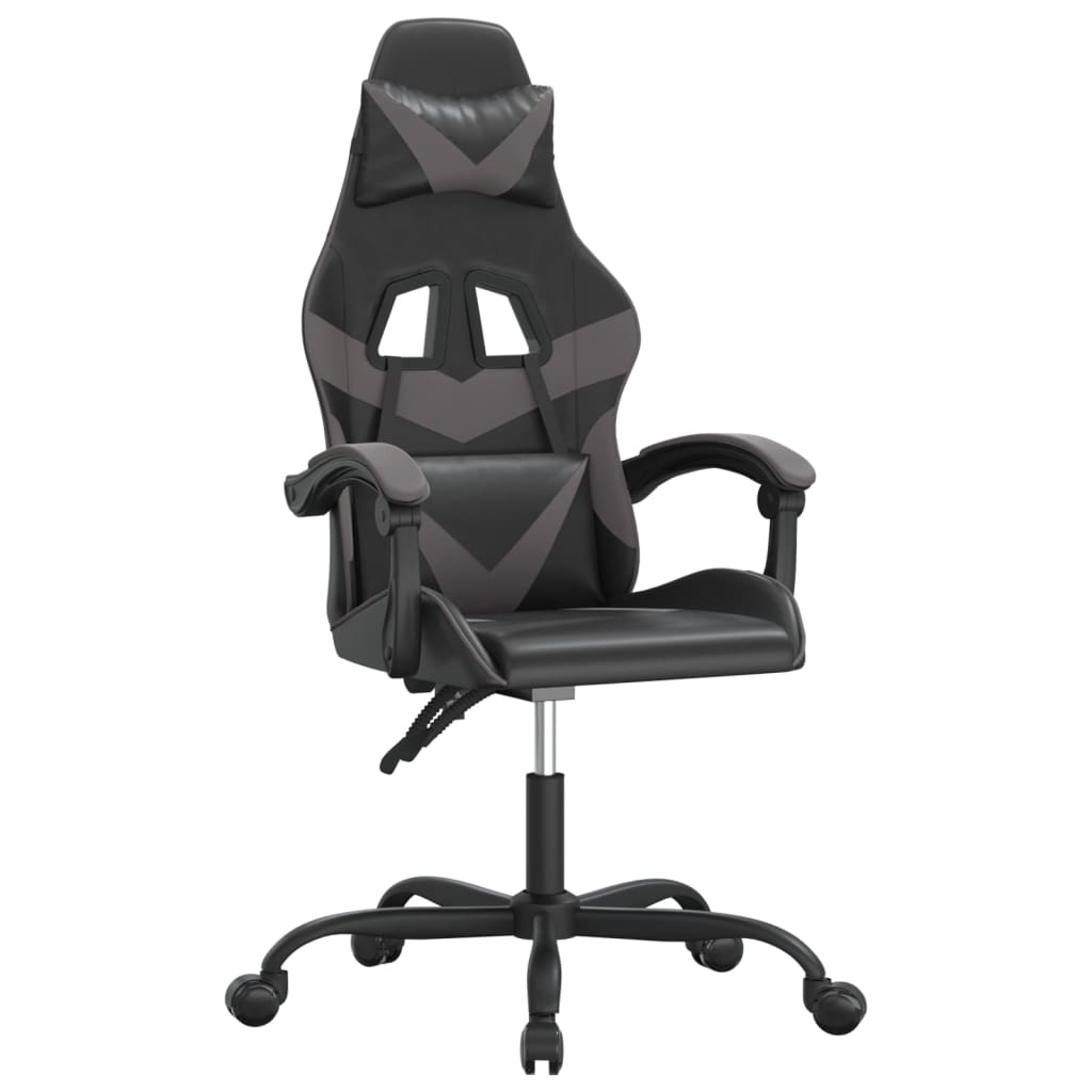 Gamestoel draaibaar kunstleer zwart en grijs is nu te koop bij PeponiXL, paradijselijk wonen!