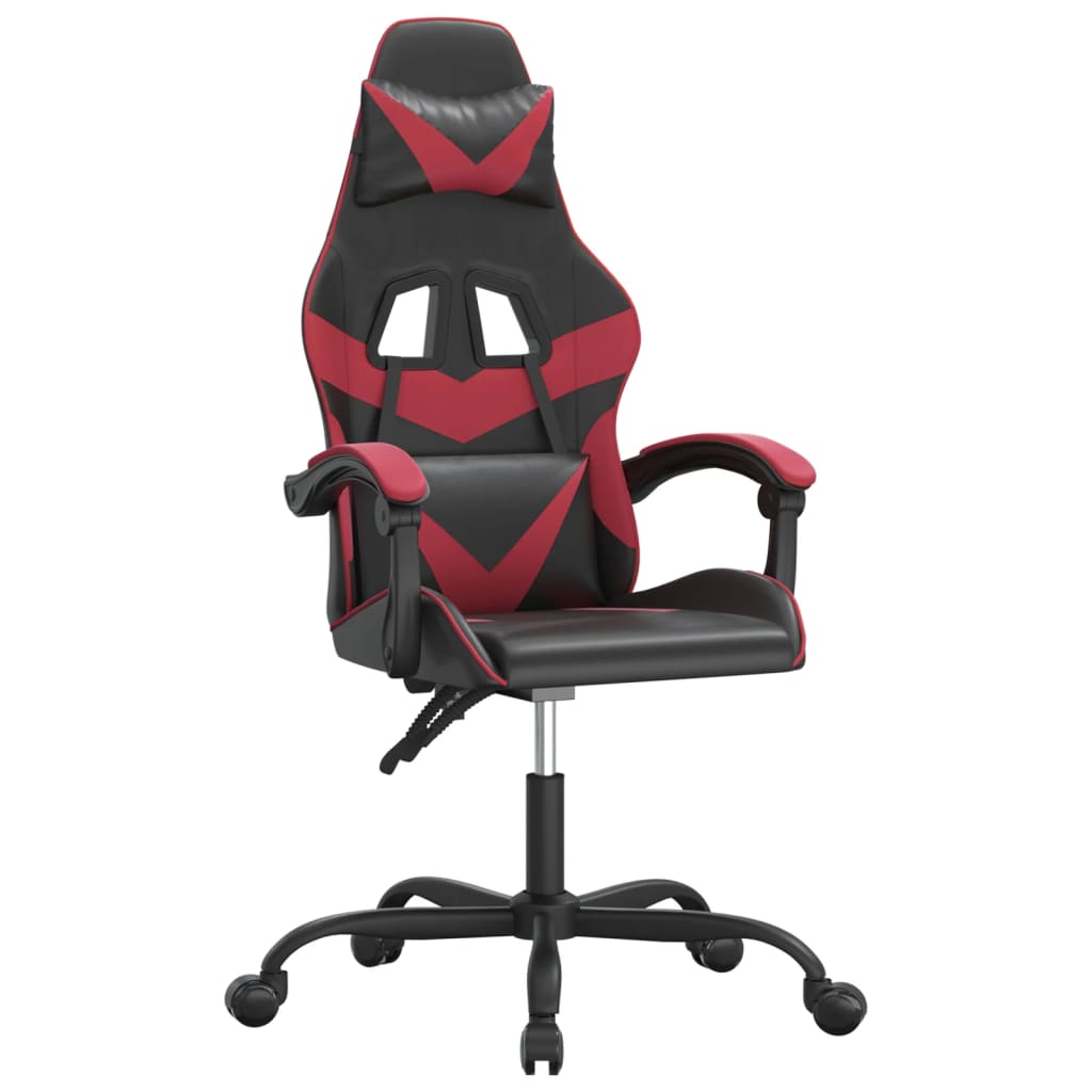 Gamestoel draaibaar kunstleer zwart en wijnrood is nu te koop bij PeponiXL, paradijselijk wonen!