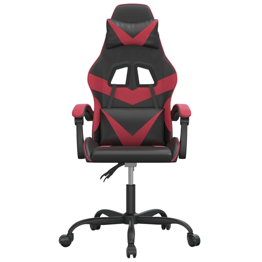 Gamestoel draaibaar kunstleer zwart en wijnrood is nu te koop bij PeponiXL, paradijselijk wonen!