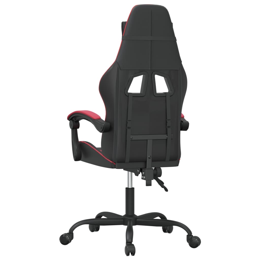 Gamestoel draaibaar kunstleer zwart en wijnrood is nu te koop bij PeponiXL, paradijselijk wonen!