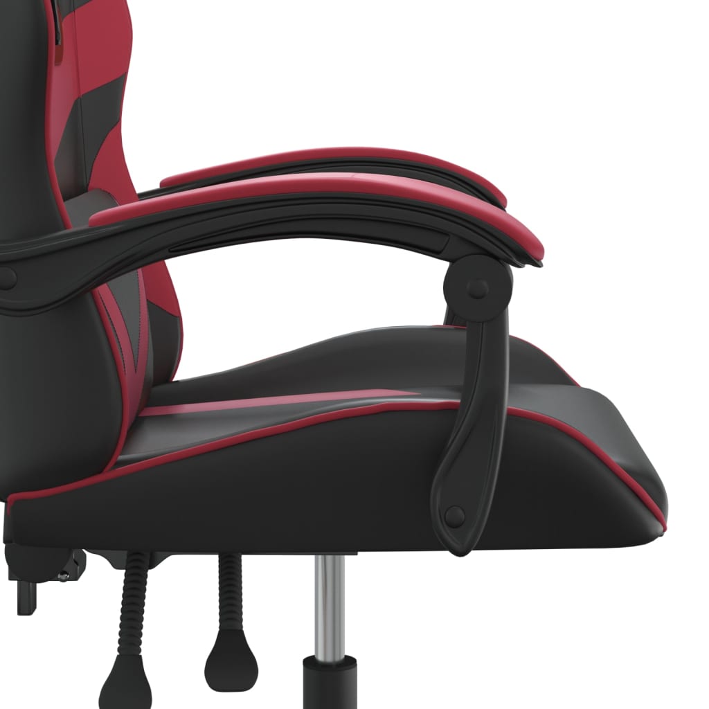 Gamestoel draaibaar kunstleer zwart en wijnrood is nu te koop bij PeponiXL, paradijselijk wonen!