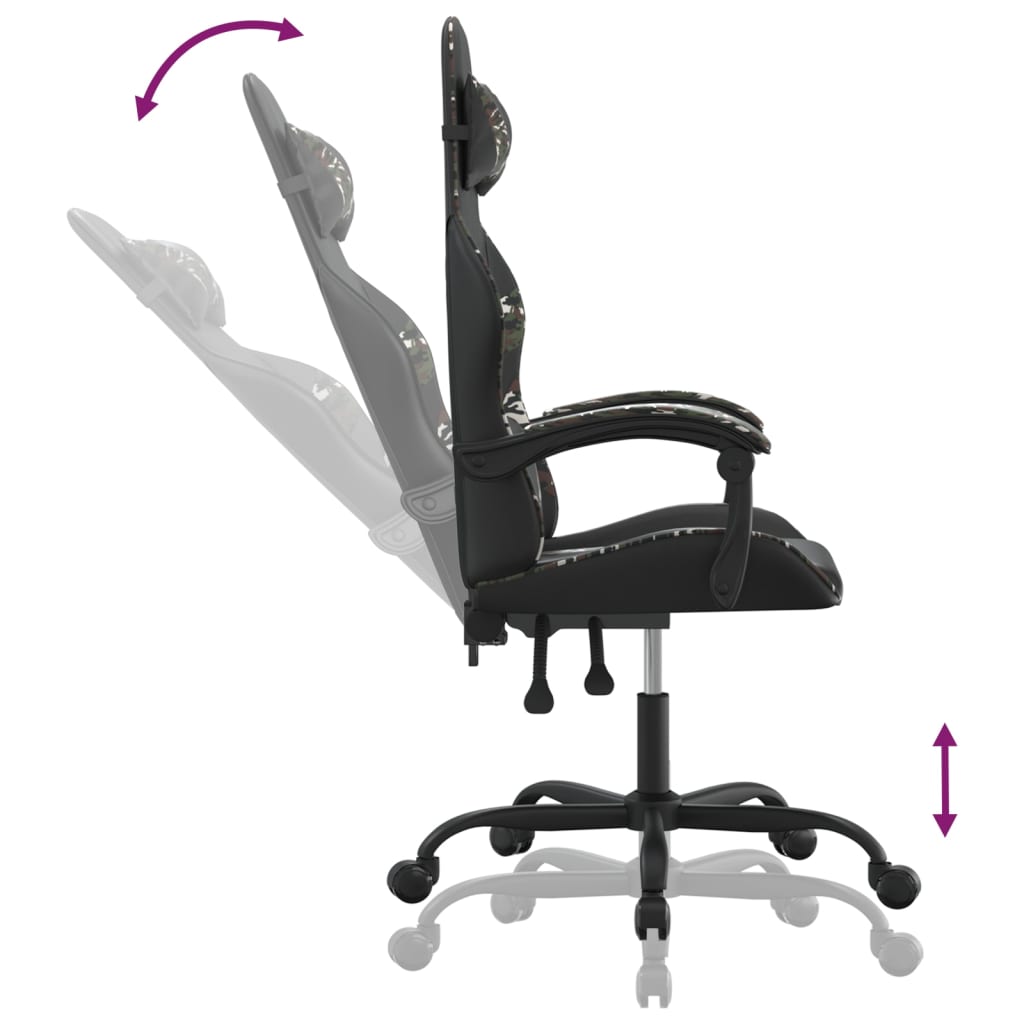 Gamestoel draaibaar kunstleer zwart en camouflage is nu te koop bij PeponiXL, paradijselijk wonen!