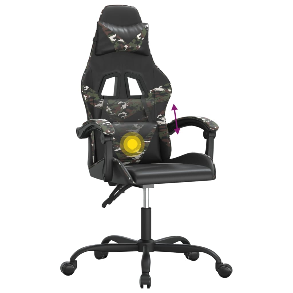 Gamestoel draaibaar kunstleer zwart en camouflage is nu te koop bij PeponiXL, paradijselijk wonen!