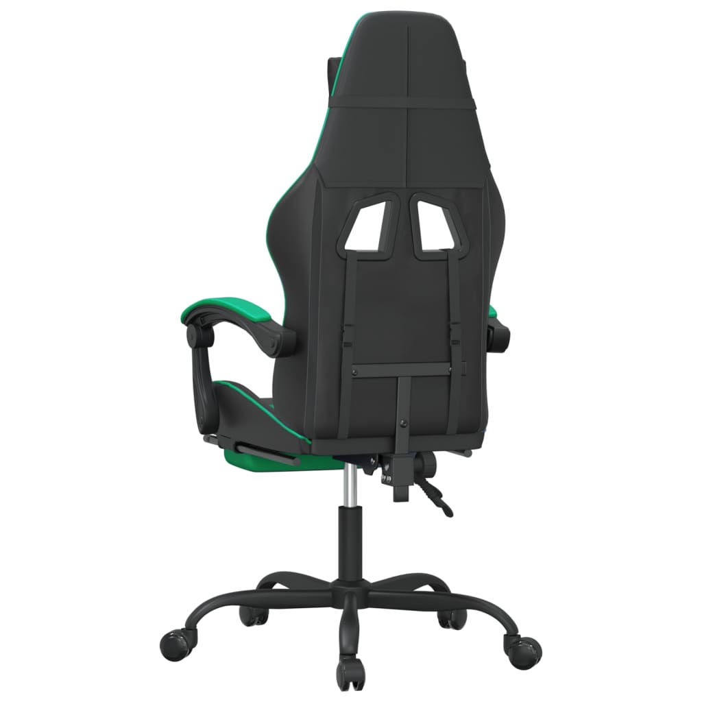 Gamestoel draaibaar met voetensteun kunstleer zwart en groen is nu te koop bij PeponiXL, paradijselijk wonen!