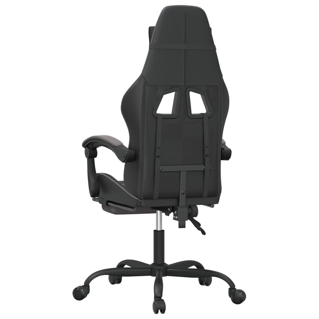 Gamestoel draaibaar met voetensteun kunstleer zwart en grijs is nu te koop bij PeponiXL, paradijselijk wonen!