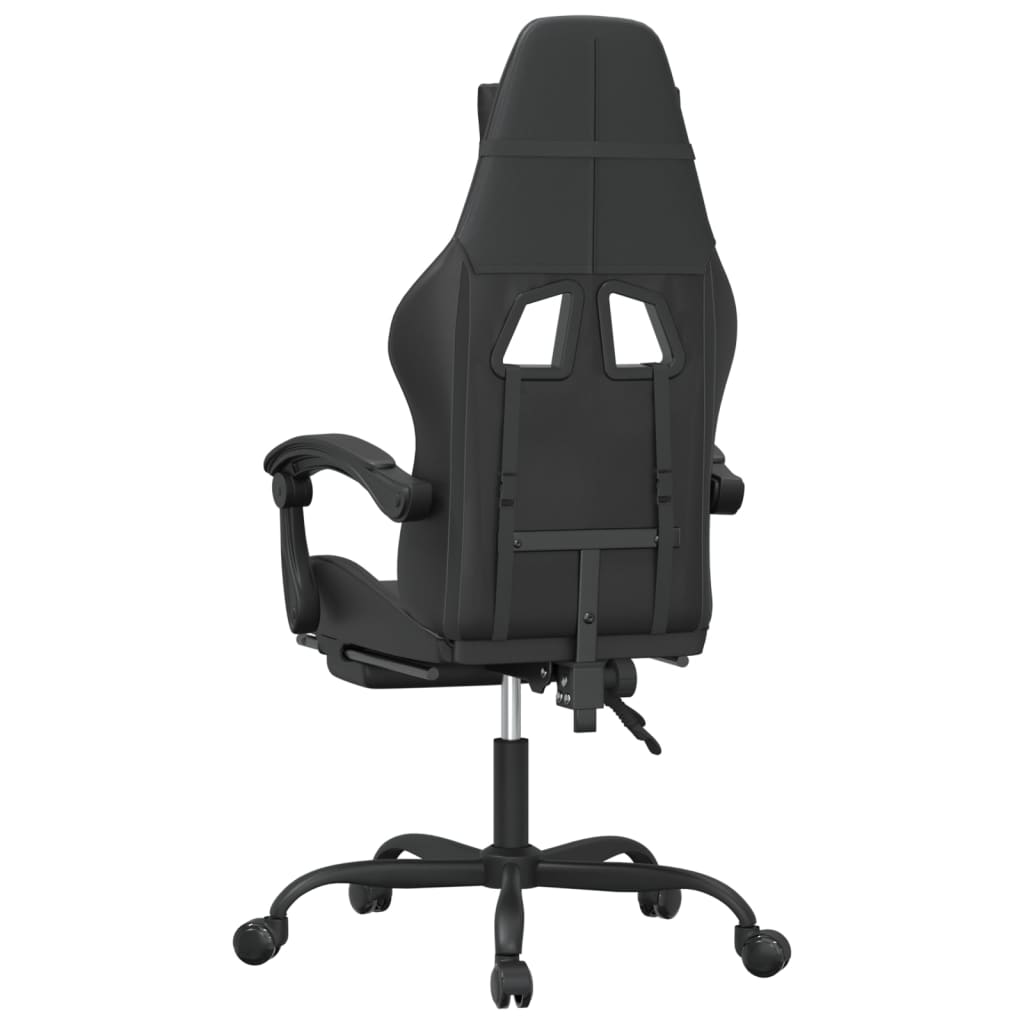 gamestoel draaibaar met voetensteun kunstleer zwart is nu te koop bij PeponiXL, paradijselijk wonen!