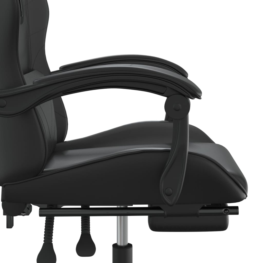 gamestoel draaibaar met voetensteun kunstleer zwart is nu te koop bij PeponiXL, paradijselijk wonen!