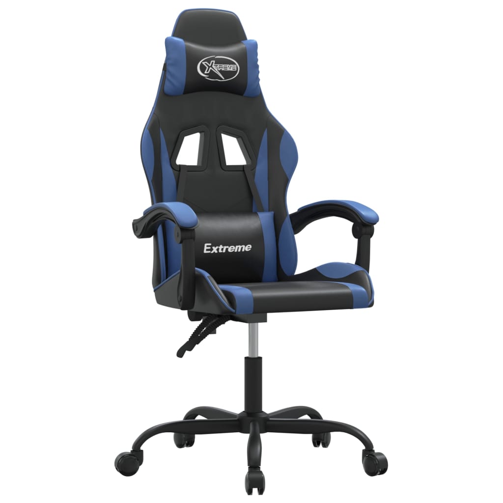 Gamestoel draaibaar kunstleer zwart en blauw is nu te koop bij PeponiXL, paradijselijk wonen!