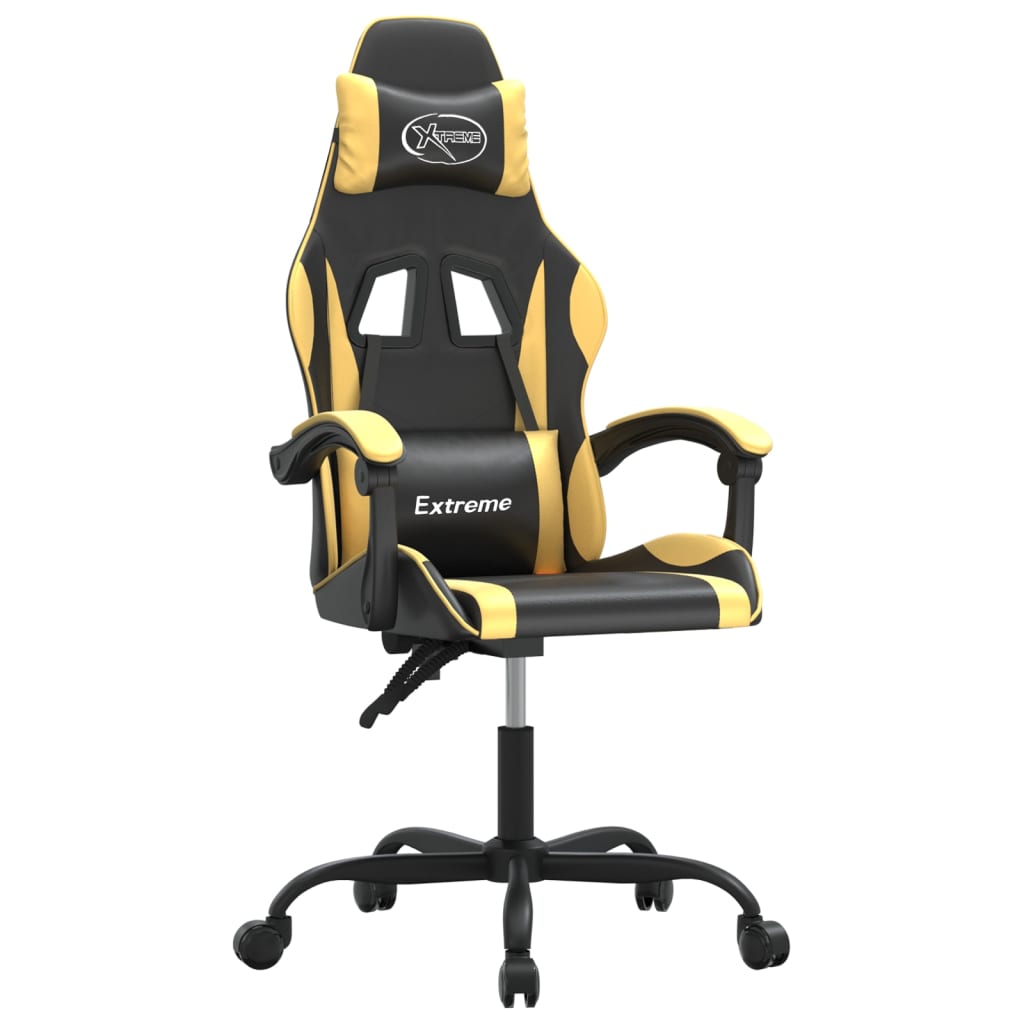 Gamestoel draaibaar kunstleer zwart en goud is nu te koop bij PeponiXL, paradijselijk wonen!