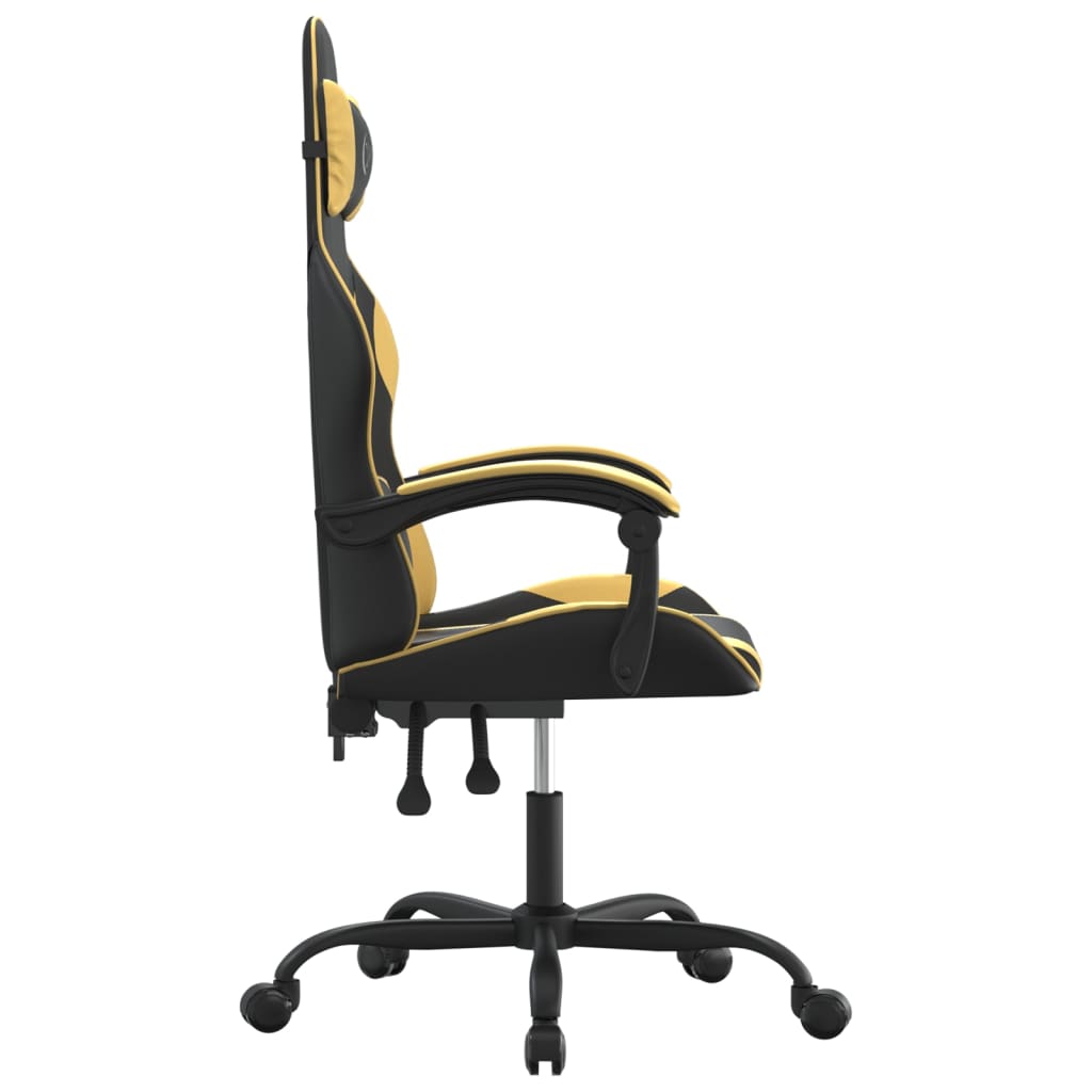 Gamestoel draaibaar kunstleer zwart en goud is nu te koop bij PeponiXL, paradijselijk wonen!
