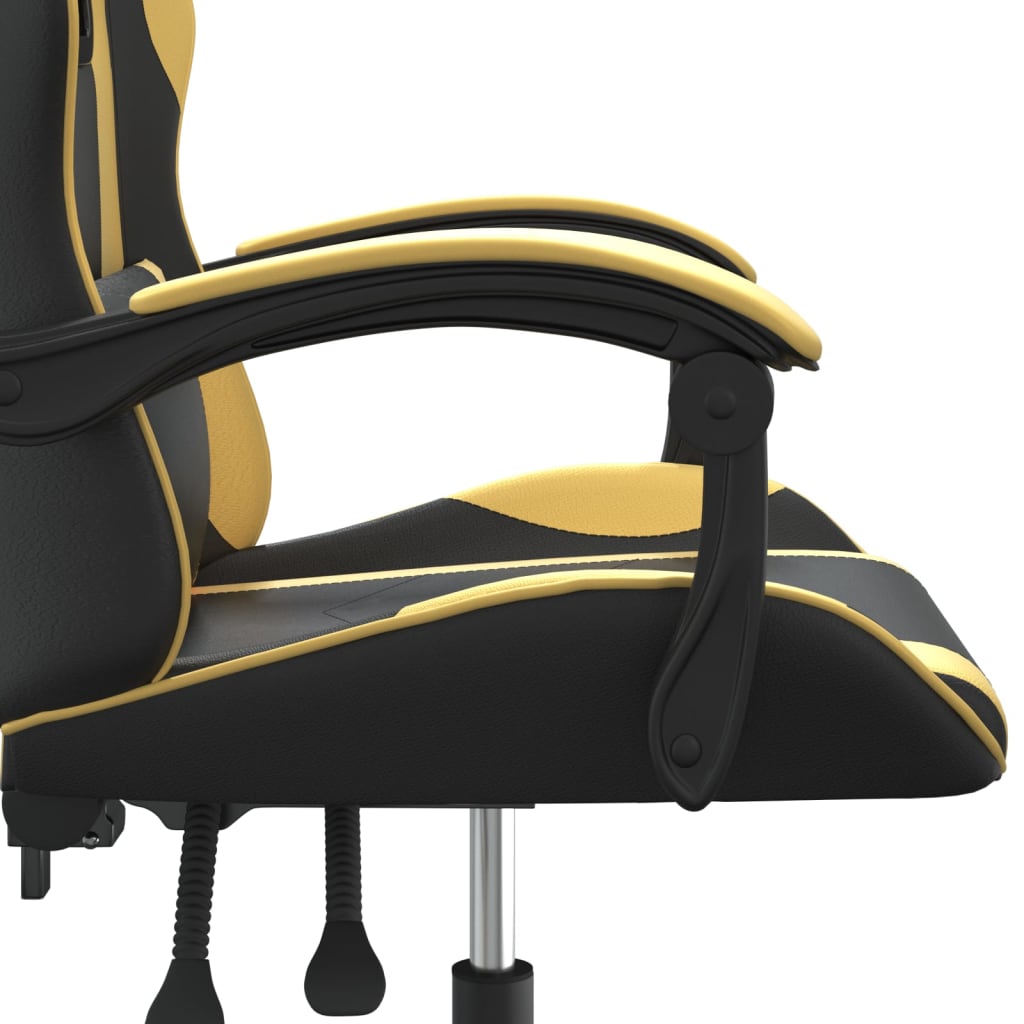 Gamestoel draaibaar kunstleer zwart en goud is nu te koop bij PeponiXL, paradijselijk wonen!