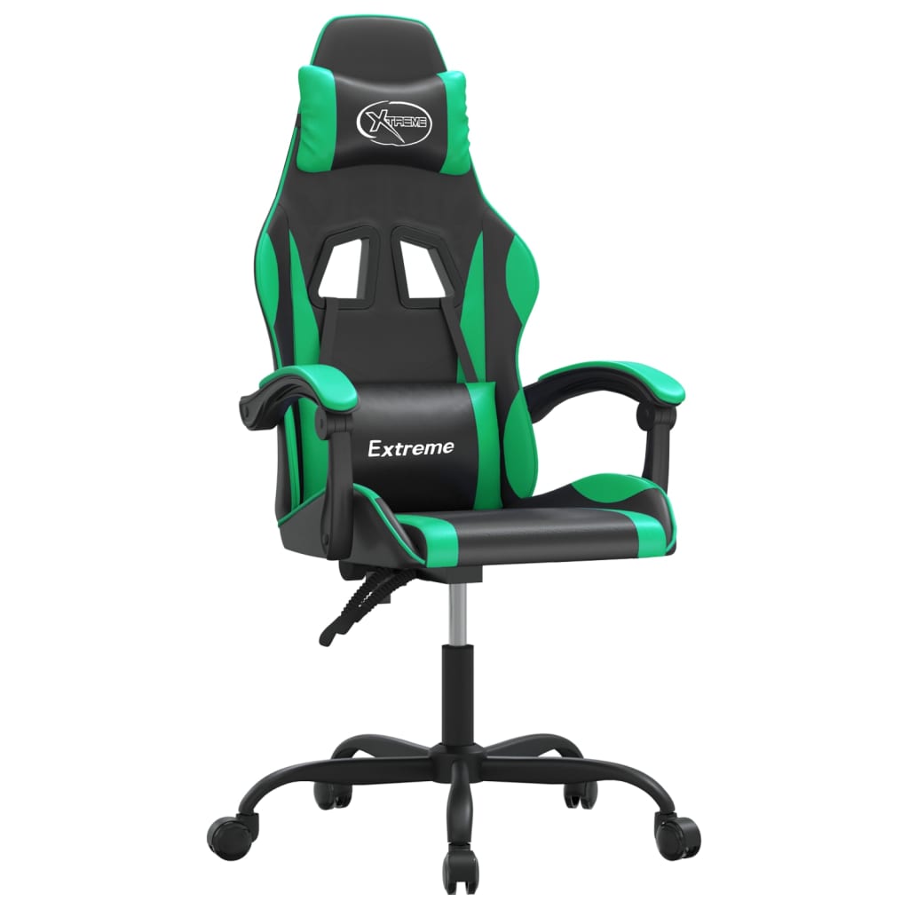 Gamestoel draaibaar kunstleer zwart en groen is nu te koop bij PeponiXL, paradijselijk wonen!