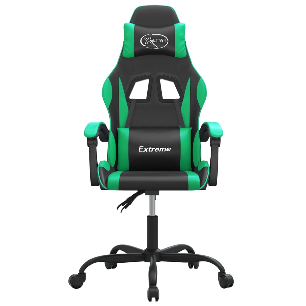 Gamestoel draaibaar kunstleer zwart en groen is nu te koop bij PeponiXL, paradijselijk wonen!
