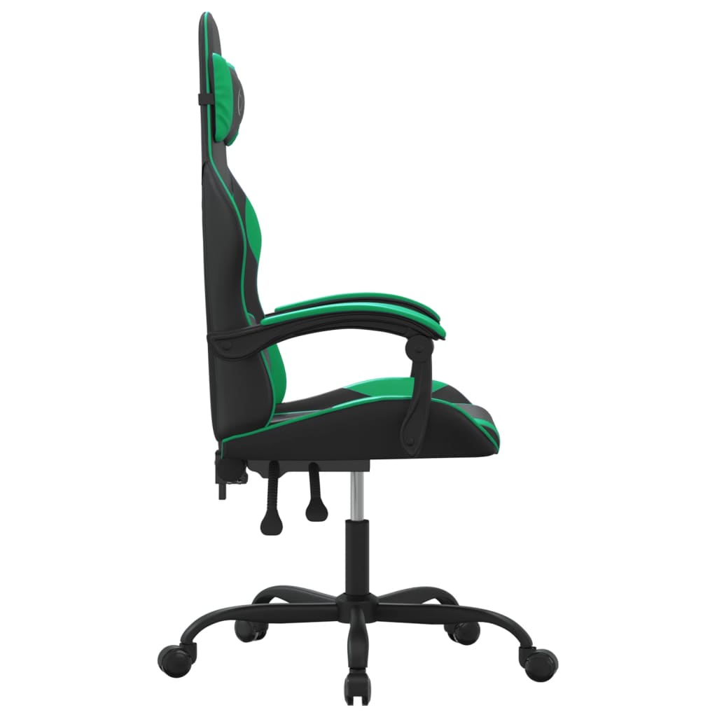 Gamestoel draaibaar kunstleer zwart en groen is nu te koop bij PeponiXL, paradijselijk wonen!