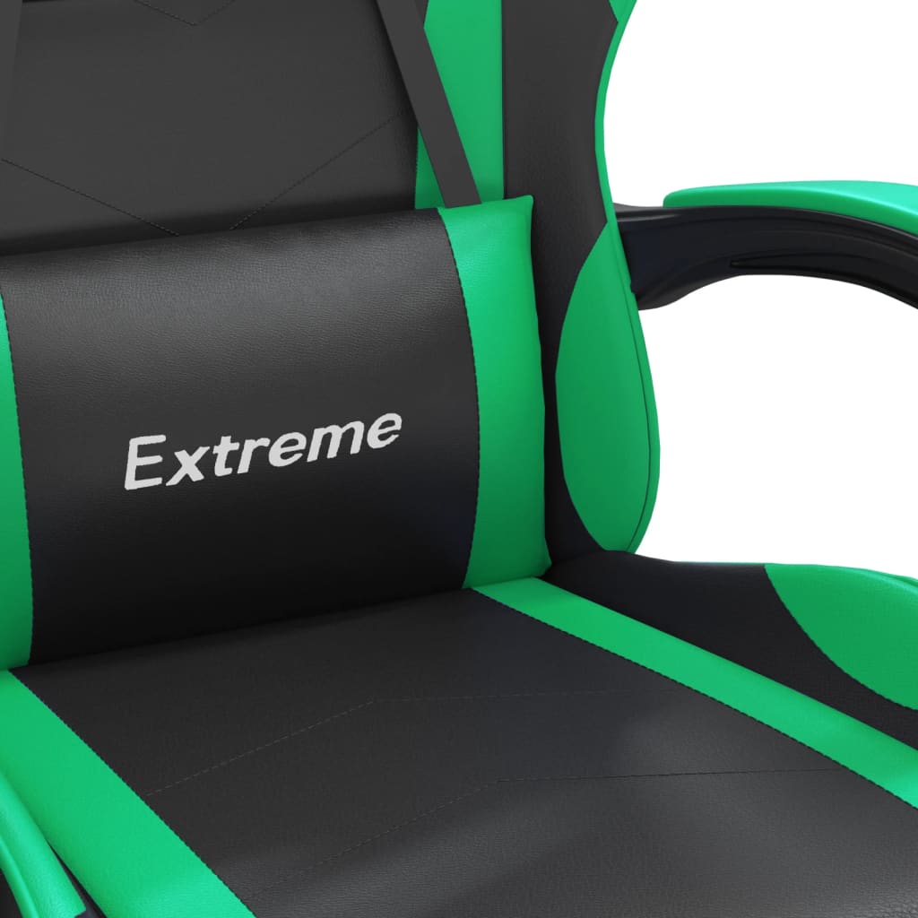 Gamestoel draaibaar kunstleer zwart en groen is nu te koop bij PeponiXL, paradijselijk wonen!