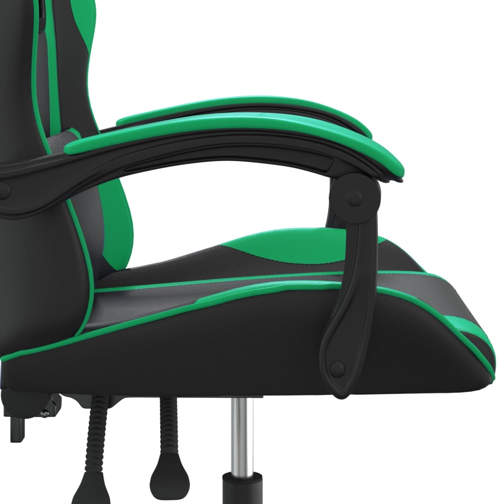 Gamestoel draaibaar kunstleer zwart en groen is nu te koop bij PeponiXL, paradijselijk wonen!