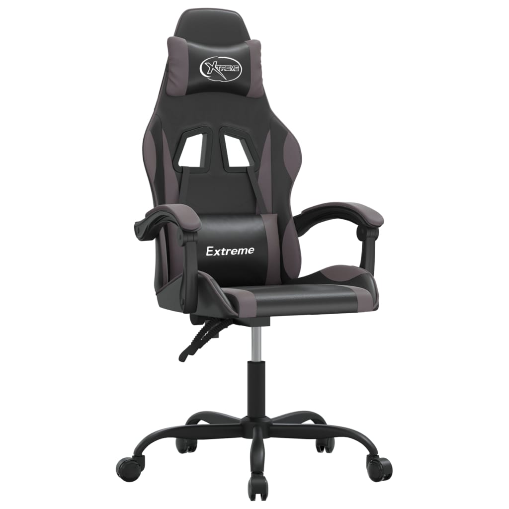 Gamestoel draaibaar kunstleer zwart en grijs is nu te koop bij PeponiXL, paradijselijk wonen!