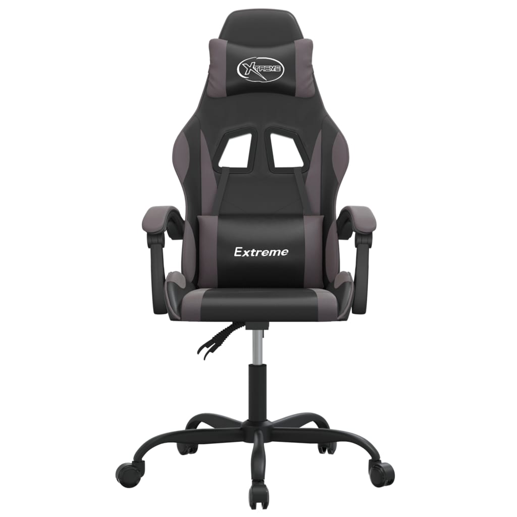 Gamestoel draaibaar kunstleer zwart en grijs is nu te koop bij PeponiXL, paradijselijk wonen!
