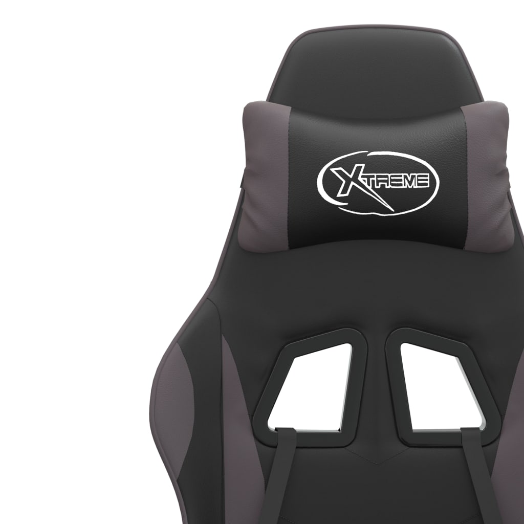 Gamestoel draaibaar kunstleer zwart en grijs is nu te koop bij PeponiXL, paradijselijk wonen!