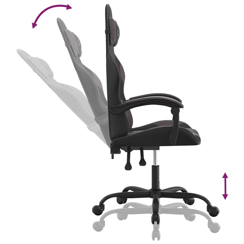 Gamestoel draaibaar kunstleer zwart en grijs is nu te koop bij PeponiXL, paradijselijk wonen!
