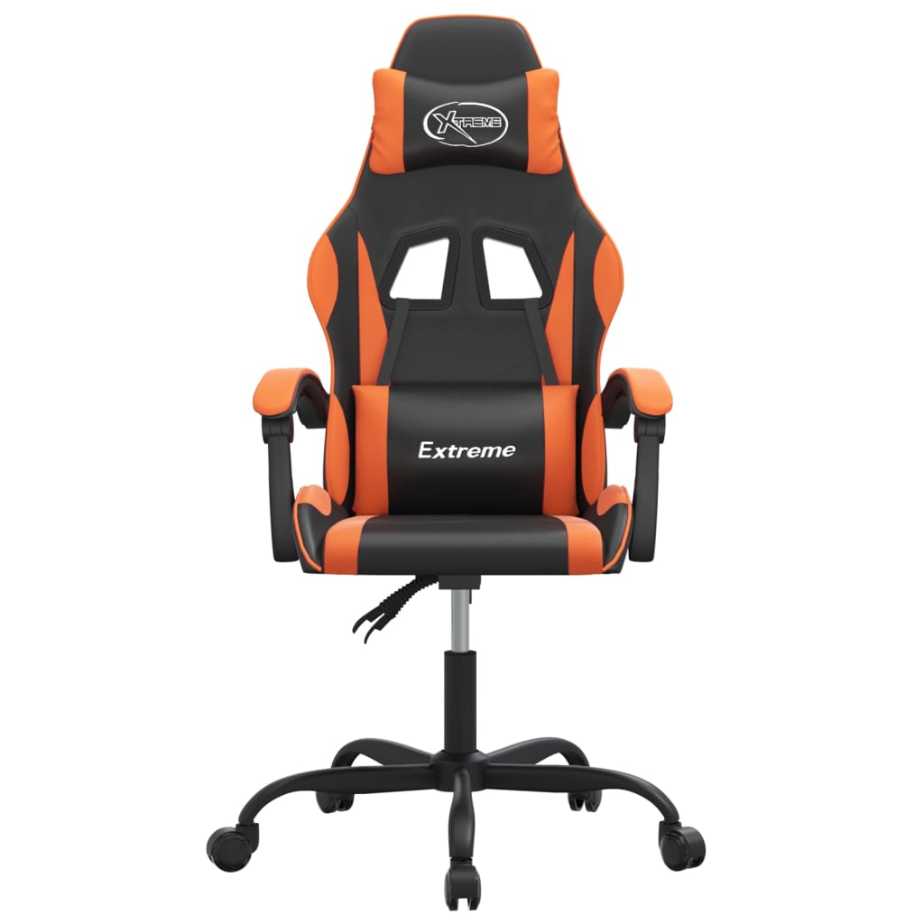 Gamestoel draaibaar kunstleer zwart en oranje is nu te koop bij PeponiXL, paradijselijk wonen!