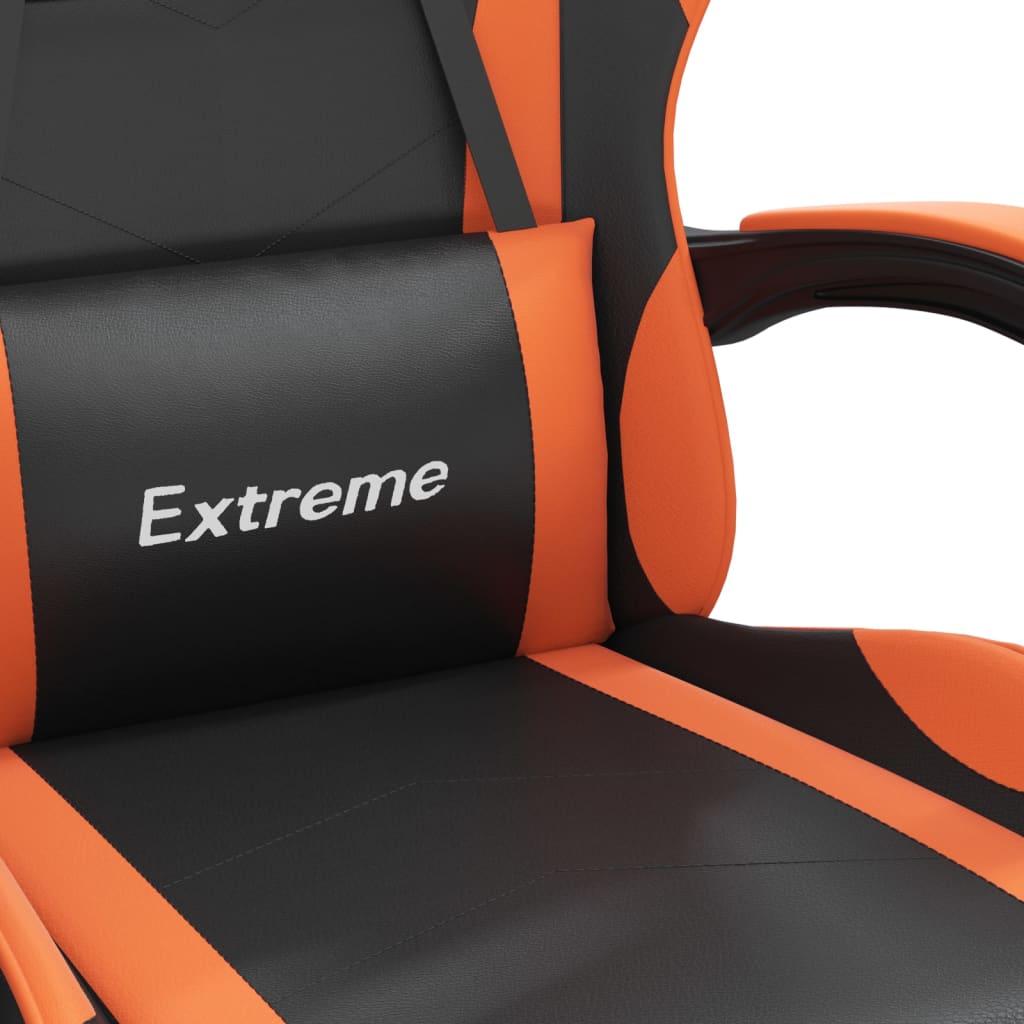 Gamestoel draaibaar kunstleer zwart en oranje is nu te koop bij PeponiXL, paradijselijk wonen!