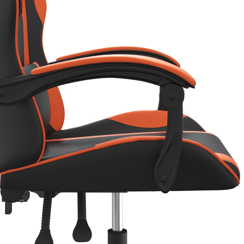 Gamestoel draaibaar kunstleer zwart en oranje is nu te koop bij PeponiXL, paradijselijk wonen!