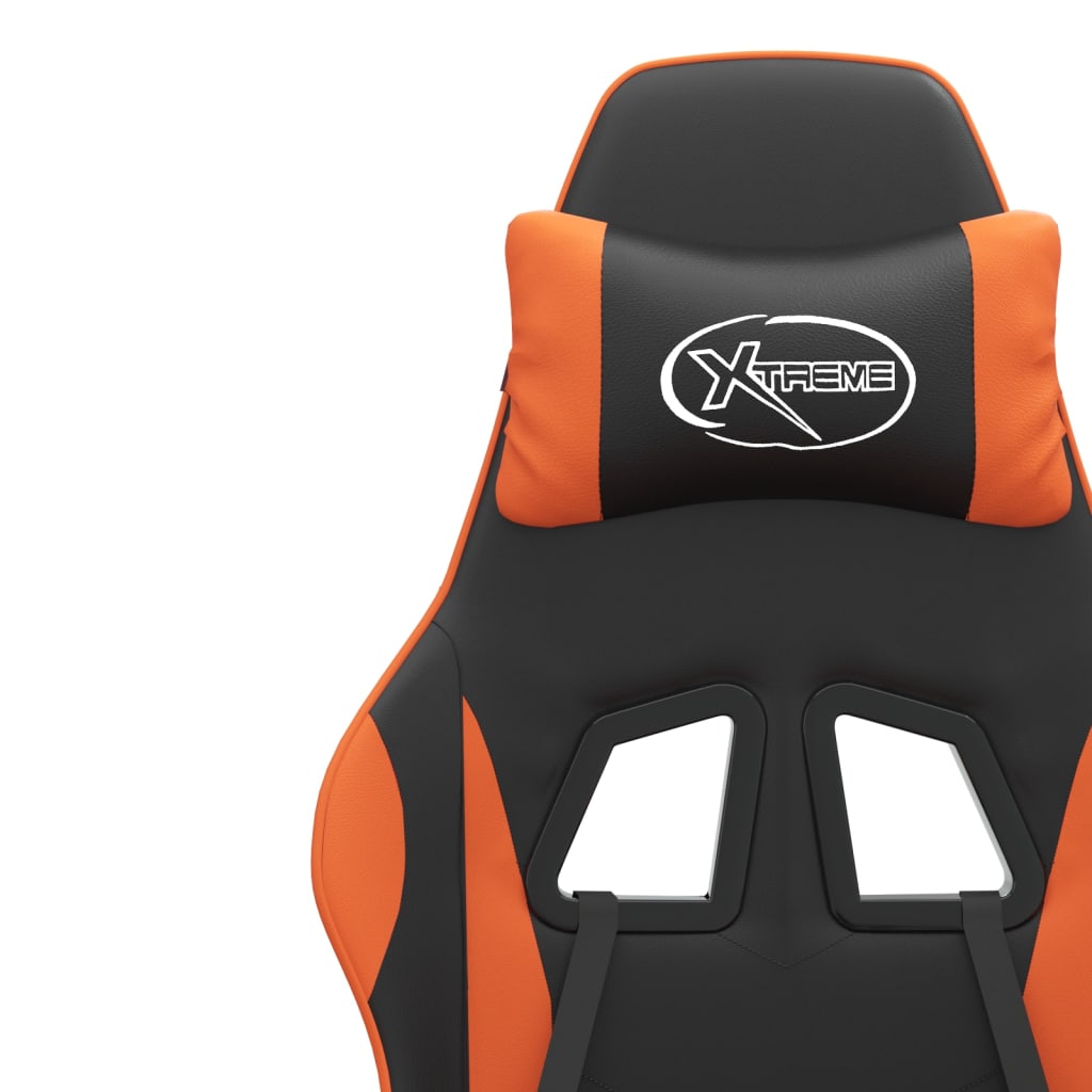 Gamestoel draaibaar kunstleer zwart en oranje is nu te koop bij PeponiXL, paradijselijk wonen!