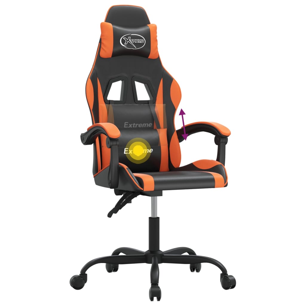 Gamestoel draaibaar kunstleer zwart en oranje is nu te koop bij PeponiXL, paradijselijk wonen!